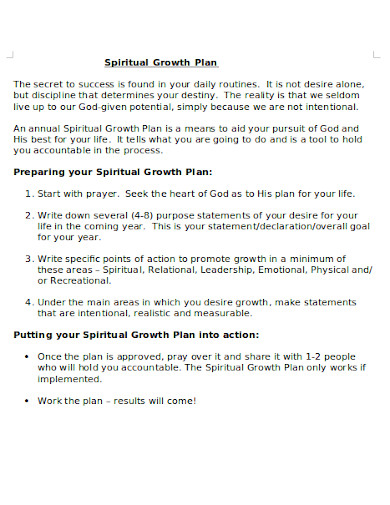 church spiritual growth plan in doc