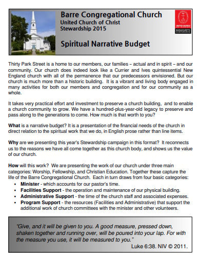 7+ Church Narrative Budget Templates in PDF | DOC | Free & Premium