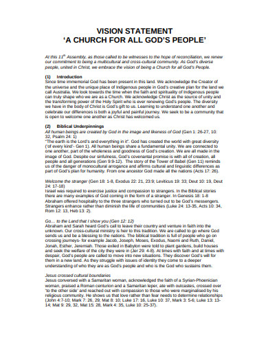 church vision statement in pdf