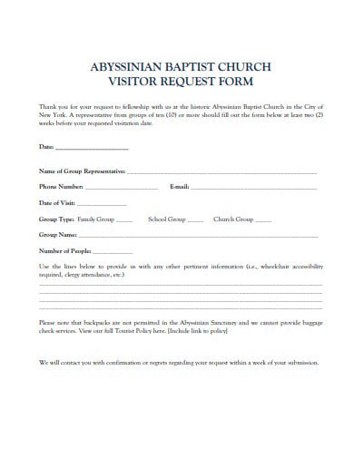 church-visitors-request-form