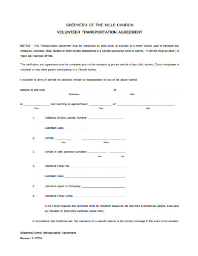 10+ Church Volunteer Agreement Templates in PDF | DOC | Free & Premium ...