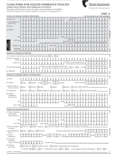 18+ Health Insurance Claim Form Templates - PDF, DOC