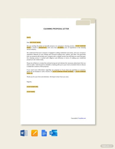cleaning proposal letter template
