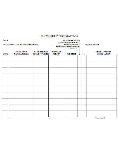 client-employer-contact-log-template