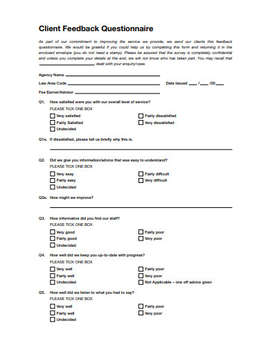 client feedback questionnaire in pdf