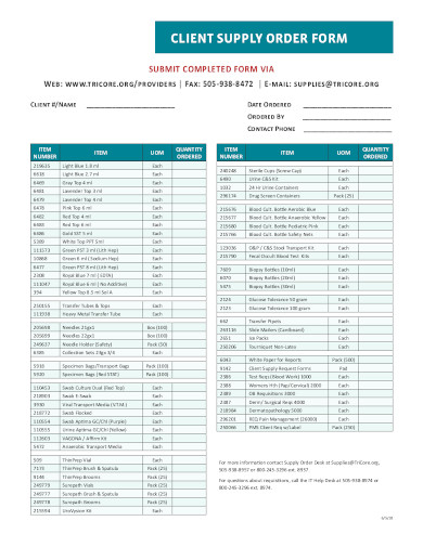 FREE 10+ Supply Order Form Templates in PDF | MS Word