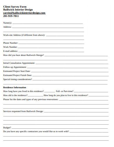 8+ Client Survey Form Templates in PDF | Word