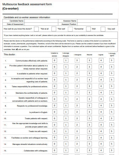 3+ Co-worker Feedback Templates in PDF