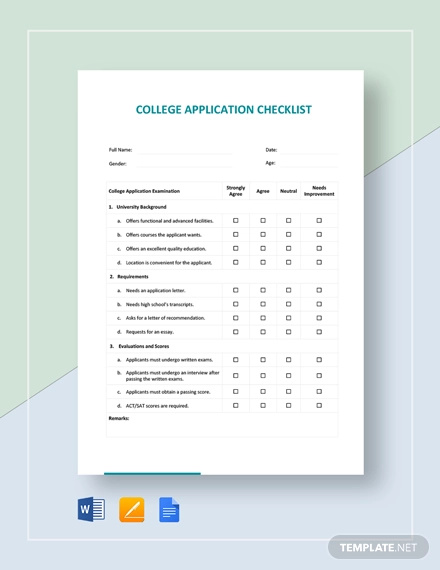 14+ Application Checklist Templates - Google Docs, Word, Pages, PDF