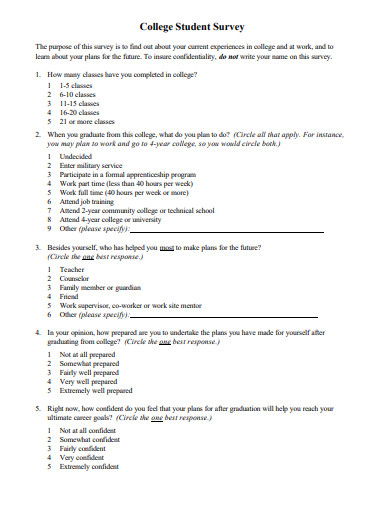 12+ College Survey Templates in PDF | DOC