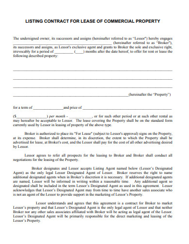 commercial property listing format