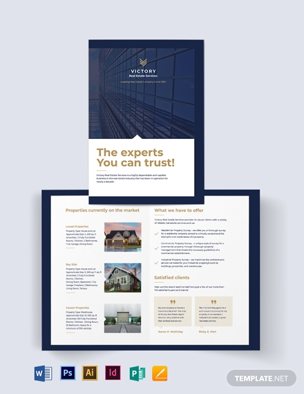 commercial real estate company bi fold brochure
