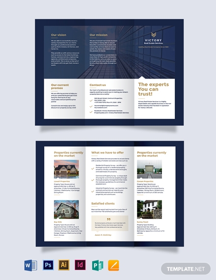 commercial real estate company tri fold brochure