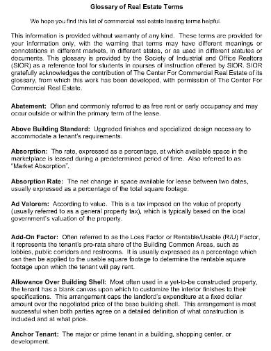 commercial real estate lease agreement template