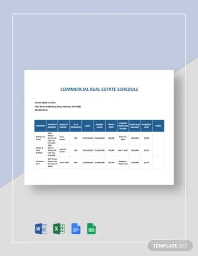 commercial-real-estate-schedule-template