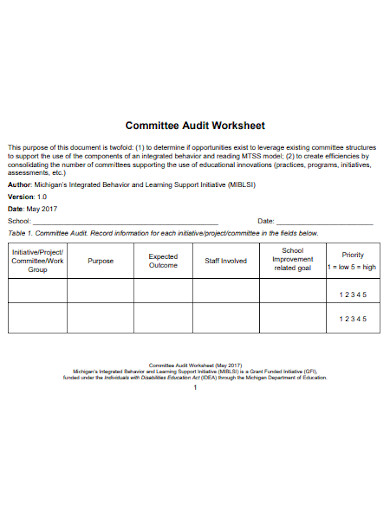 10+ Audit Worksheet Templates in PDF | DOC