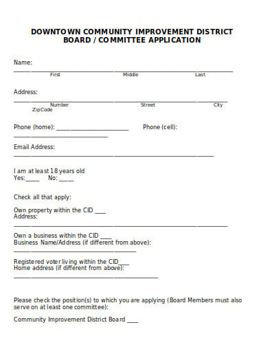 committee application form in doc