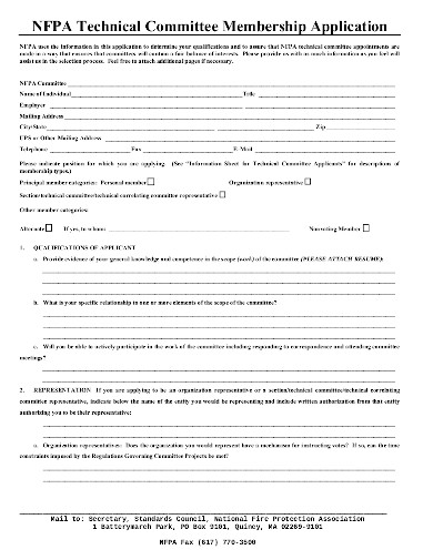 committee membership application form