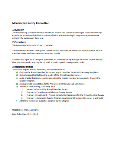 5  Membership Survey Templates PDF DOC