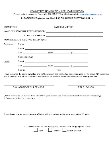committee nomination application form