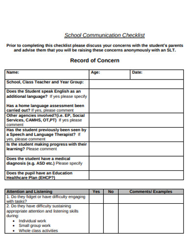 20+ School Checklist Templates in Google Docs | Word | Pages | PDF