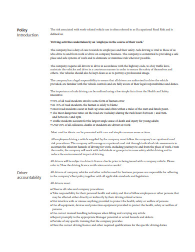 FREE 21  Company Vehicle Policy Templates in PDF MS Word Google