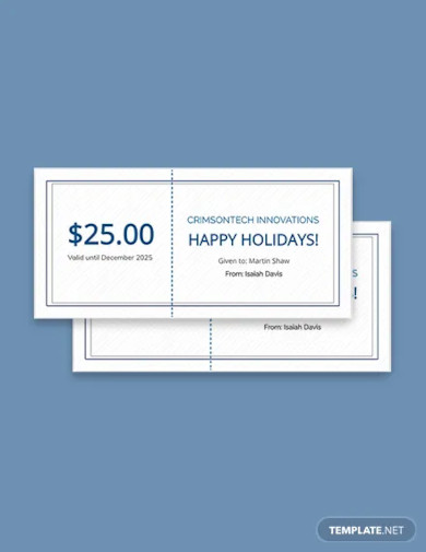 company holiday gift certificate template
