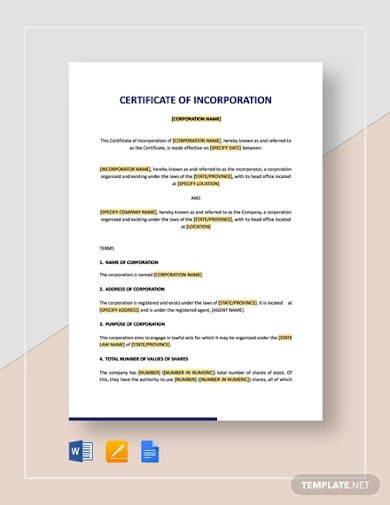company-incorporation-certificate-template