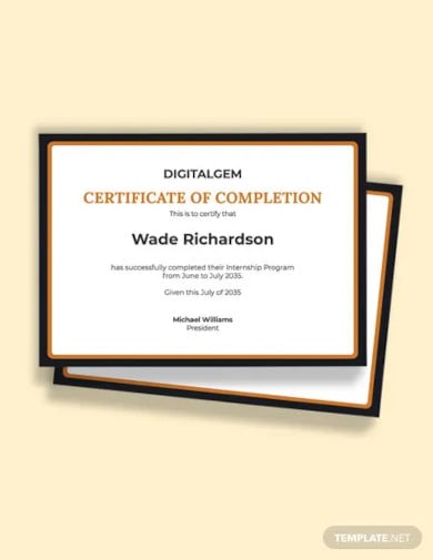 company internship certificate template