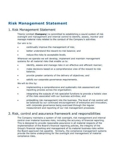 company-risk-management-statement