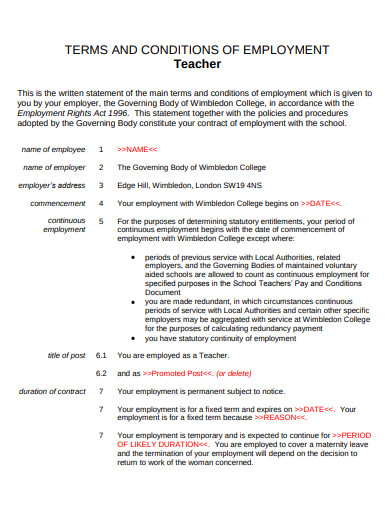 conditions-of-teacher-employment-agreement