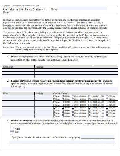 clinical research financial disclosure form