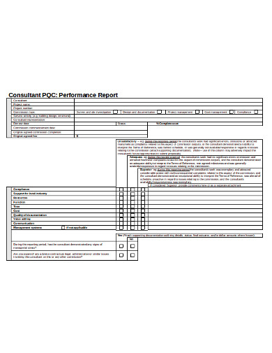 Consultant Performance Report 14+ Consultant Templates in Word