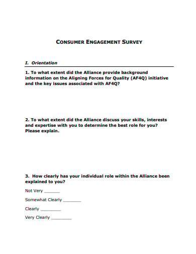 Customer engagement survey