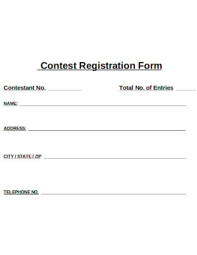 contest registration form template