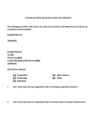 contractor-qualification-statement-format