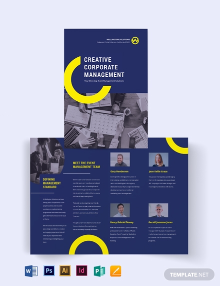 corporate-event-management-bi-fold-brochure-template