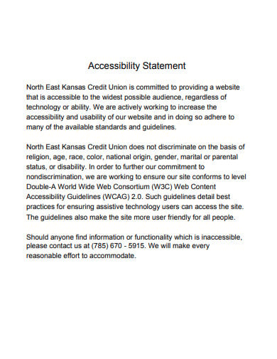 credit accessibility statement