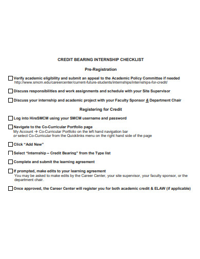 credit-bearing-internship-checklist
