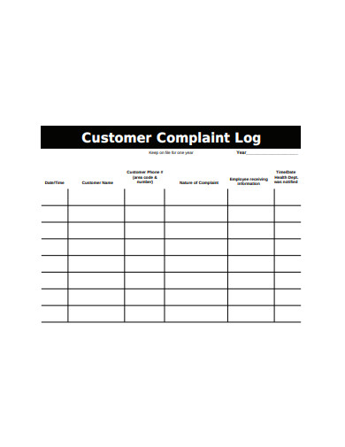 FREE 3+ Customer Complaint Log Templates in PDF | MS Word