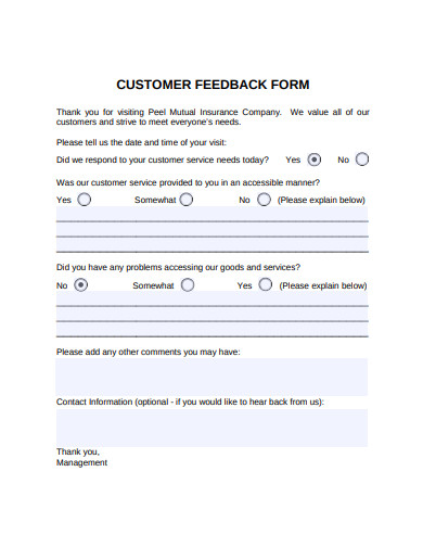 16+ Customer Feedback Form Templates in PDF | DOC | Free & Premium ...