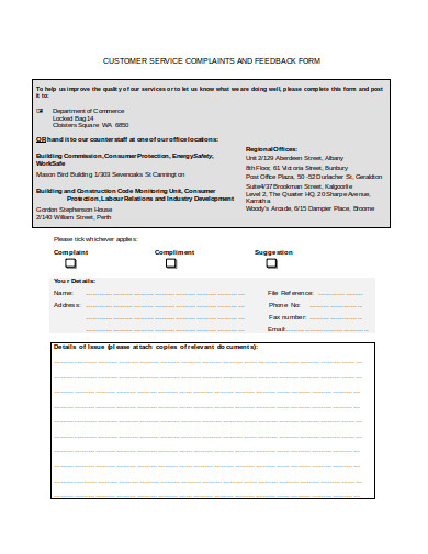 16+ Customer Feedback Form Templates In Pdf 