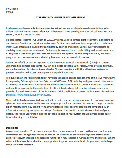 FREE 8+ Security Vulnerability Assessment Templates in PDF | MS Word