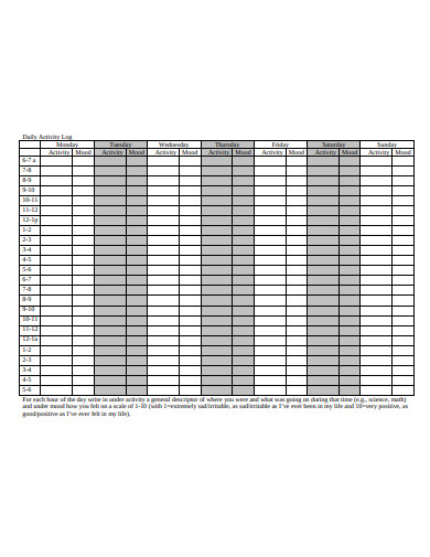 25+ Activity Log Templates in Word | Pages | PDF | Free & Premium Templates