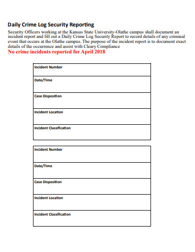 Free 5 Daily Security Report Templates In Ms Word Pdf Free