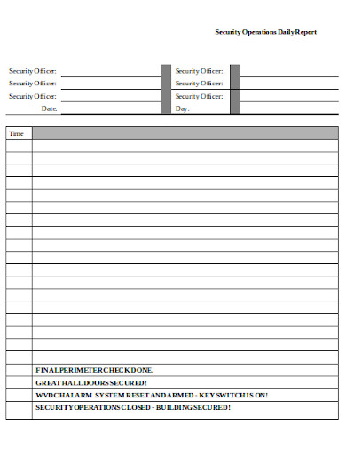 FREE 10+ Daily Security Report Templates in MS Word | PDF