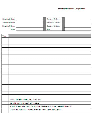 security guard log book report format