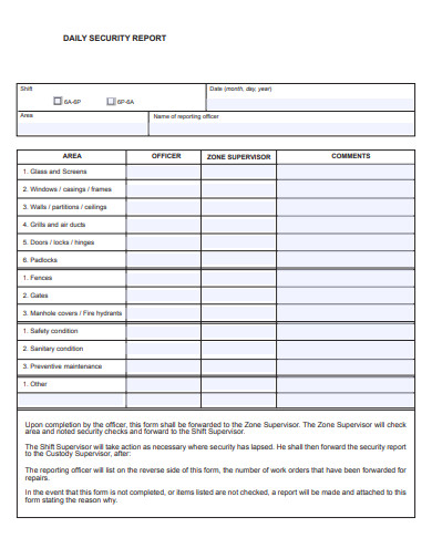 FREE 10 Daily Security Report Templates In MS Word PDF