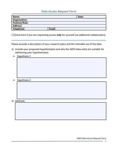 FREE 10 Data Access Request Form Templates In PDF MS Word Free 