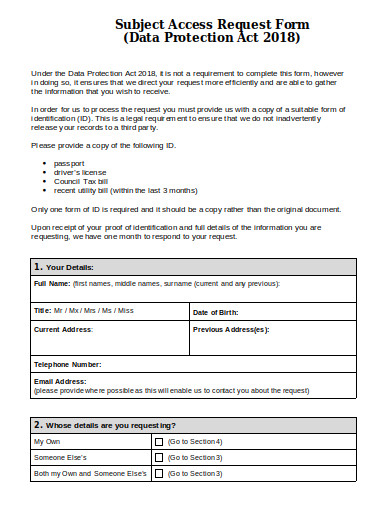 data-protection-access-request-form-template